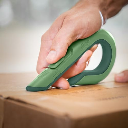 Slice Box Cutter, Heavy Duty Utility Knife, Safe Ceramic Blade Lasting 11x Longer than Metal, Sage, Combo Pack - color: Sage, size: Combo Pack