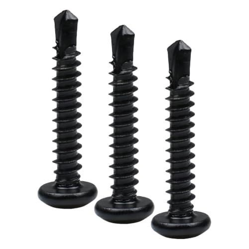 410 Stainless Steel #8 Self Drilling TEK Screw Assortment Kit, Pan Head Self Tapping Sheet Metal Screws, Length 1/2" 3/4" 1" 450 PCS - Black Oxide (Pack of 3) - size: #8 Pan Head (Pack of 3)