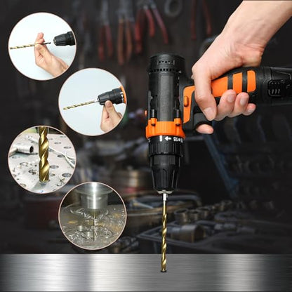 16Pcs 1/8" Hex Shank Titanium Twist Drill Bit Set - size: 1/8" - 16pcs HSS