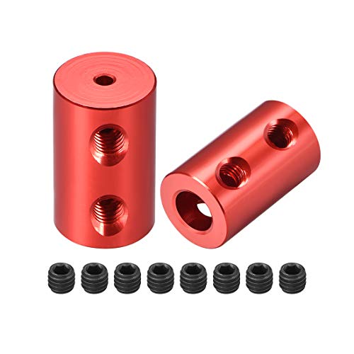 uxcell 2mm to 6mm Bore Rigid Coupling Set Screw L20XD12 Aluminum Alloy,Shaft Coupler Connector for RC Airplane Boat, Motor Accessories,Red,2pcs - size: 2mm to 6mm