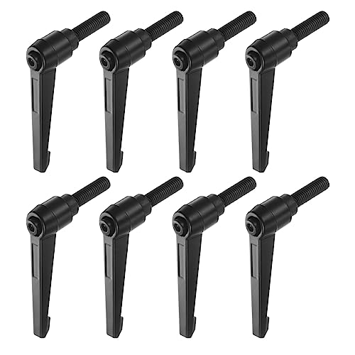 HARFINGTON 8pcs Adjustable Clamping Lever Handles M10 x 30mm Male Thread Bolt Knobs Rotating Screw Locking Quick Release Ratchet Push Button Handle, Black - size: M10 x 30mm
