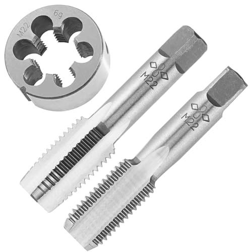 M22X2.5 Hand Tap and Round Die Set Right Hand - size: M22x2.5