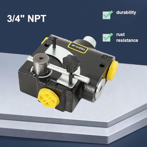 Hydraulic Adjustable Variable Flow Control Valve w/Relief, 0-30 GPM, 3/4” NPT Port Size,500-3000 PSI Pressure Relief Valve Adjustment Range, 30.38Gal/min