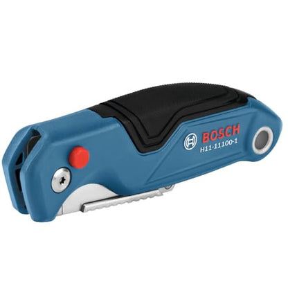 BOSCH H11-11100-1 Folding Utility Knife | Compact, Portable, and Durable with Integrated Blade Storage, Thumb Rest, and Includes Belt Clip, Strap Cutter, 3 Blades (Pack of 2) - size: 682 in (Pack of 2), style: Industrial