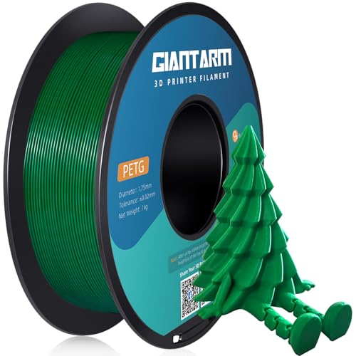 GIANTARM PETG Filament 1.75mm 1kg (2.2lb), Green PETG Filament for 3D Printer, High Precision, Strong Toughness, Moistureproof, Odorless, Green - color: Green