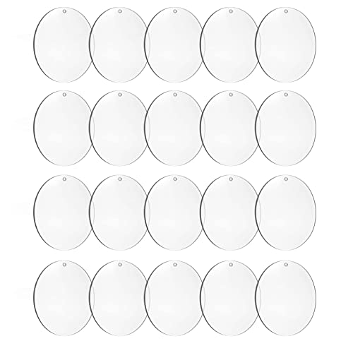 4Inch Round Acrylic Blanks Ornament 20Pcs Clear Acrylic Disc Circle - size: 4 inch