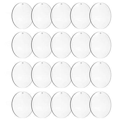 4Inch Round Acrylic Blanks Ornament 20Pcs Clear Acrylic Disc Circle - size: 4 inch