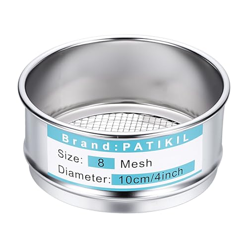 PATIKIL Lab Sieve 8 Mesh(2.5mm) 3.9"(10cm) Diameter Sifting Screen - size: 8 Mesh(2.5mm)/3.9"