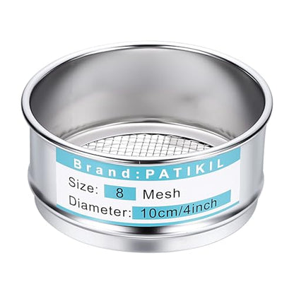 PATIKIL Lab Sieve 8 Mesh(2.5mm) 3.9"(10cm) Diameter Sifting Screen - size: 8 Mesh(2.5mm)/3.9"