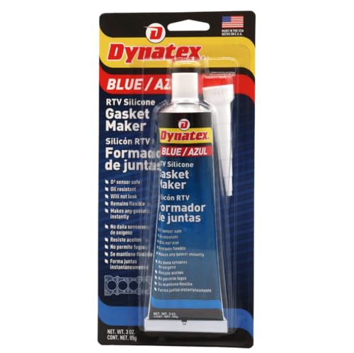 Dynatex 49203 Blue RTV Silicone Gasket Maker, 85g, Single Component RTV, Formed-in-Place Gasketing Compound, Oil and Water Resistant, Remains Flexible, Instant Gasket Maker, Temperature Resistant - size: 3oz