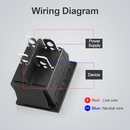 1Pcs Green LED KCD4 Boat Rocker Switch 2-Position 4-Pin DPST Panel Switch 16A 250VAC 20A 125VAC, with 6pcs FDFD2-250 Blue Terminals, CE - color: 1Pcs Green/with 6pcs FDFD2-250 Blue Terminals