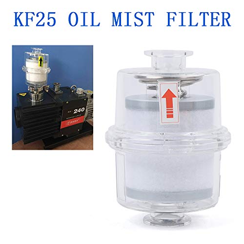 KF25 Oil Mist Filter, Vacuum Pump Fume Separator Exhaust Filter KF25 Interface Quick Release Vacuum Pump High Efficiency Filtration 95% (US Stock)