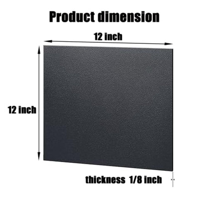 ABS Plastic Sheet 1/8 Inch Thick 12" x 12" (2-Pack),Two-Sided Heat Moldable Panel (Thermoplastic Textured Front & Smooth Back), Black Thermoform Board Great for DIY Projects, Decor, Handcrafts - size: 12" x 12" x 1/8"