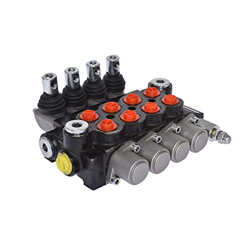 Hydraulic Valve Hydraulic Directional Control Valve Double Acting Control Valve 11GPM 3625PSI SAE Ports - size: 4 Spool+11 GPM, style: 3625 PSI SAE Ports