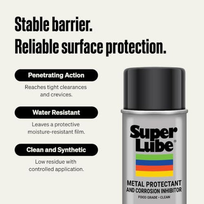Super Lube Metal Protectant & Corrosion Inhibitor - Aerosol Spray - Anti-Rust & Anti-Corrosion - NSF Food Grade Lubricant - Marine & Industrial - Moisture Displacing Lubricant - 11 oz Aerosol (83110)