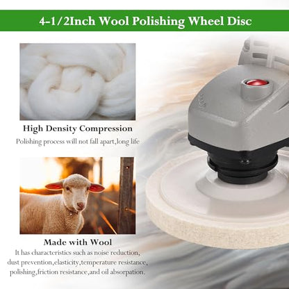 10 Packs 4.5" x 7/8" Round Wool Felt Polishing Disc Kit for Angle Grinder - style: 10Packs Wool Felt Polishing Disc