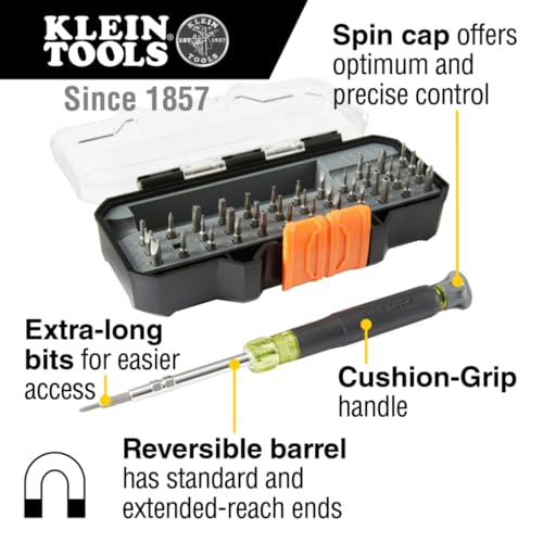 Klein Tools 32717 Precision Screwdriver Set with Case, All-in-One Multi-Function Repair Tool Set, 39 Bits Including Tamperproof Bits for Apple Products - style: 39 Bit Driver Set