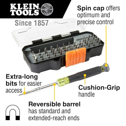 Klein Tools 32717 Precision Screwdriver Set with Case, All-in-One Multi-Function Repair Tool Set, 39 Bits Including Tamperproof Bits for Apple Products - style: 39 Bit Driver Set