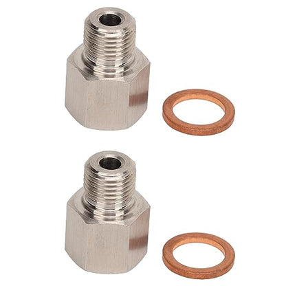 Ejoyous Oil Pressure Gauge Sensor Adapter, 1/8in NPT Female to M10 X 1.0 Male Pressure Gauge Sender Adapter Stainless Steel Leakproof Universal for Cars