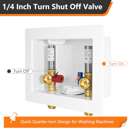 HeSun Washing Machine Outlet Box, 1/2"MIP(Sweat) x 3/4"MHT Outlet(WM006-1) - size: Washing Machine Box W/ SS Arrestor, style: Sweat MIP