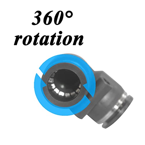 Pneumatic Elbow Push to Connect Air Fittings 1/2" Tube OD PV-1/2 (Pack of 10) - size: 1/2" OD, style: Elbow