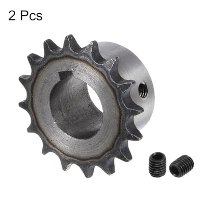 uxcell 2pcs ISO/DIN 06B-1 Roller Chain Sprocket B Type 22mm Bore,3/8" Pitch