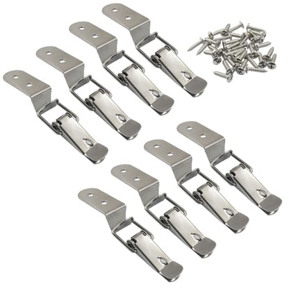 8PCS 90-Degree Tool Box Latches, Stainless Steel - size: with keyholes