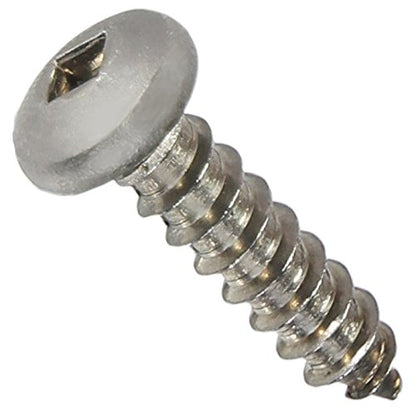 #4 x 5/8" Pan Head Sheet Metal Screws, Full Thread, Square Drive, Stainless Steel 18-8, Bright Finish, Self-Tapping, Quantity 100 Pieces By Fastenere - size: #4 x 5/8"(100 PACK)
