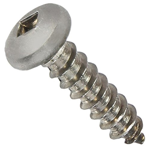 #4 x 5/8" Pan Head Sheet Metal Screws, Full Thread, Square Drive, Stainless Steel 18-8, Bright Finish, Self-Tapping, Quantity 100 Pieces By Fastenere - size: #4 x 5/8"(100 PACK)