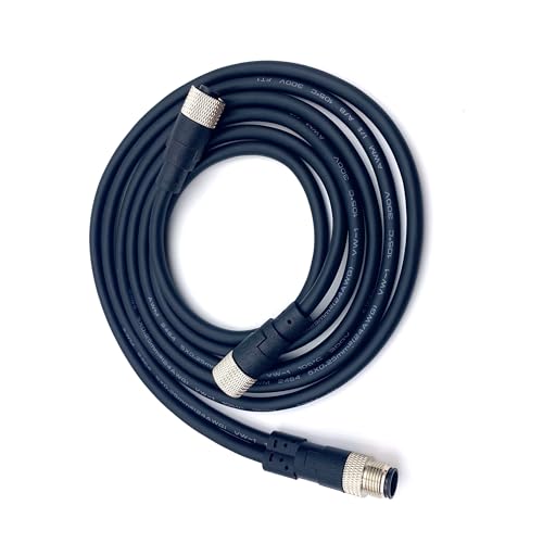 M12 5 Pins Connector Cable, Male to Dual Female Circular Connector Molding Cable A Code Straight Industrial Molded Wire IP67 Waterproof Unshielded PVC Wire 60V 4A AC/DC 1Meter (3.28ft) - size: 3.28ft