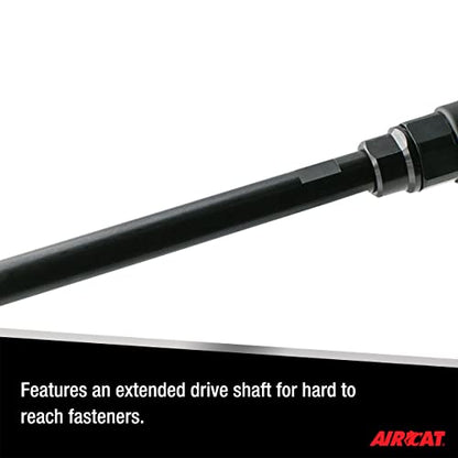 AIRCAT 808-22-A 3/8" Long Reach Ratchet, 65 ft-lb Max Torque, 200 RPM - style: Composite Overmold Grip