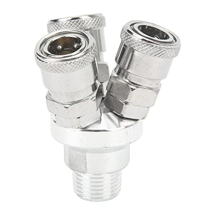 3 Way Quick Coupler Quick Connect Air Hose Splitter Universal Type Male Thread Swivel Air Compressor Fittings G1/2