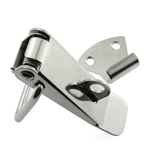Tegg 2-Pack Spring Loaded Latch Catch Toggle Stainless Steel Safety Security Hardware Fitting Duckbill Tensionlock Hasp for Cabinet Boxes Suitcase 104mm - size: 104mm