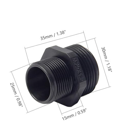Fielect M25 Cable Gland 6 Holes Waterproof Nylon Joint Adjustable Locknut for 2.4-5.3mm Dia Wire 1Pcs - color: 6 15mm 25mm