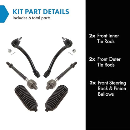 TRQ Front Driver & Passenger Side Steering Kit Steering Rack & Pinion - style: PSA27286