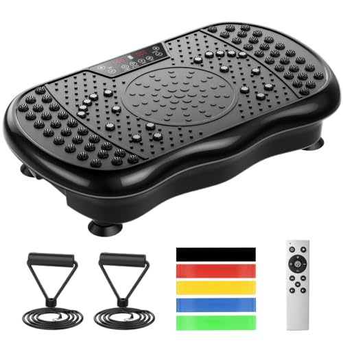Vibration Plate Exercise Machine with 200 Speeds & 10 Presets - color: Black
