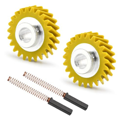 4Pack W10112253 Mixer Worm Gear & W10380496 Carbon Brushes Replacement Kit for Mixers KSM88RBQ2, KSM150, 5K5SSs - Replacement for OEM 4162897/4169830/AP4295669