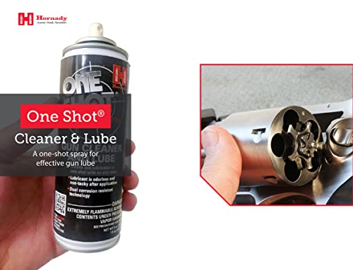 Hornady One Shot Gun Cleaner and Case Lube, 10 oz – Aerosol Dry Lube, With DynaGlide Plus – Clean, Non-Sticky and Easy to Use – Contains No Petroleum, Won't Contaminate Powder or Primers