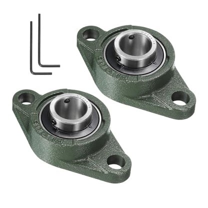 uxcell 2pcs UCFL206-18 Pillow Block Bearings 1-1/8 inch Bore Self Alignment, Solid Cast Iron Base Mounted Chrome Steel Bearings - size: UCFL206-18