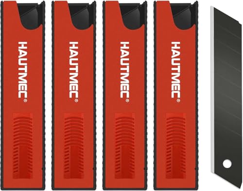 HAUTMEC 40PCS 18mm SK2H Ultra Sharp Snap Off Blades, Retractable Black Utility Knife Replacement Blades, Sharper SK2H Heavy Duty, Creative Safety Box, for Box, Carpet, Rope HT0144-40PC - color: 18mm 40pc