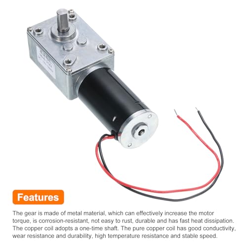 MECCANIXITY High Torque Turbine Worm Geared Motor DC 12V 8mm 12RPM - style: 12 RPM