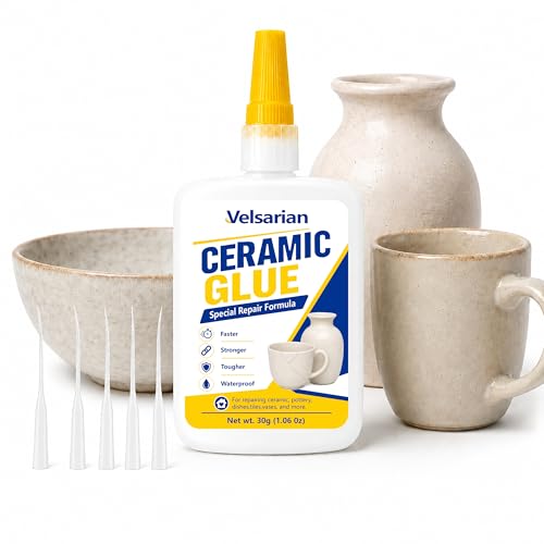 Multi Surface Ceramic Glue 30g 1 Pack, Clear Adhesive for Porcelain, Pottery, Glass, Tile, Stone, Wood and Hard Plastic Repair