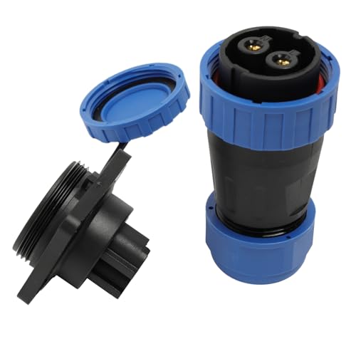 TY28 2 Pin Connector, Waterproof Power 45A 380V, Female Plug, Male Socket, Quick-Disconnect for Electrical Automotive Outdoor Solar Truck - color: Screw Mount, size: 2 Pin 45A