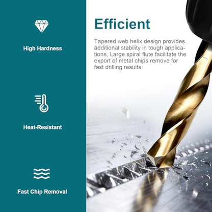 21/32 Inch Cobalt Drill Bit, M35 HSS Twist Drill Bit, 135° Split Point - size: 21/32 Inch