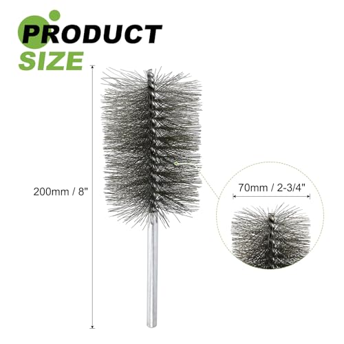 HARFINGTON 4pcs Wire Bore Brush Set 8 Inch Length 3 Inch Shank Stainless Steel Bristles Cleaning Brush for Clean Car Part Tube Kitchen Garage - size: 8 x 3 Inch