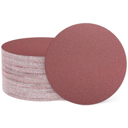 HARFINGTON 50 Pcs 5 Inch Sanding Discs 150 Grit Red Aluminum Oxide - size: 5 Inch(150 Grit)