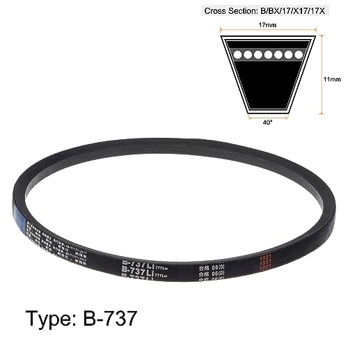 HARFINGTON B-737Li V-Belts Drive Belt 737mm Inner Girth B Section Rubber for Power Transmission - size: 737mm