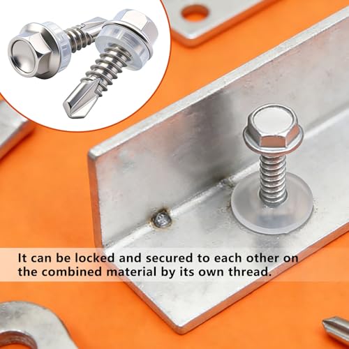 weideer 1000pcs Self Tapping Screws for Metal, #8#10#12#14,410 Stainless Steel Sheet Metal Screws Assortment Kit, Hex Washer Head Self Drilling Screw with Rubber Washer,Length 1/2" to 2'' - size: SV 1000PCS #8#10#12#14 Kit