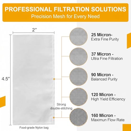 CARGEN 2 x 4.5 Inch Nylon Mesh Tea Filter Bags 50 Count 160 Micron - size: 50PCS-160M