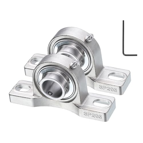 uxcell 2 Pcs SUCP205-16 Pillow Block Bearings 1 inch Bore Self Alignment, Stainless Steel Base Mounted Chrome Steel Bearings - size: SUCP205-16